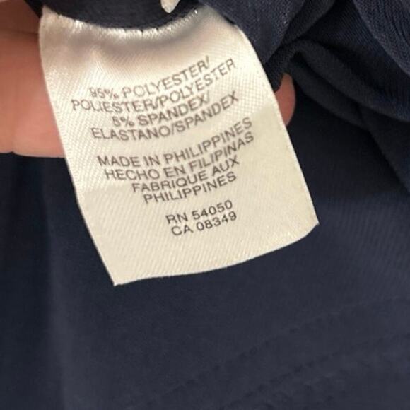 Evan Picone Blue Jersey Ruched Cap Sleeve Fit To Flare Asymmetrical Dress 10 - Picture 12 of 15